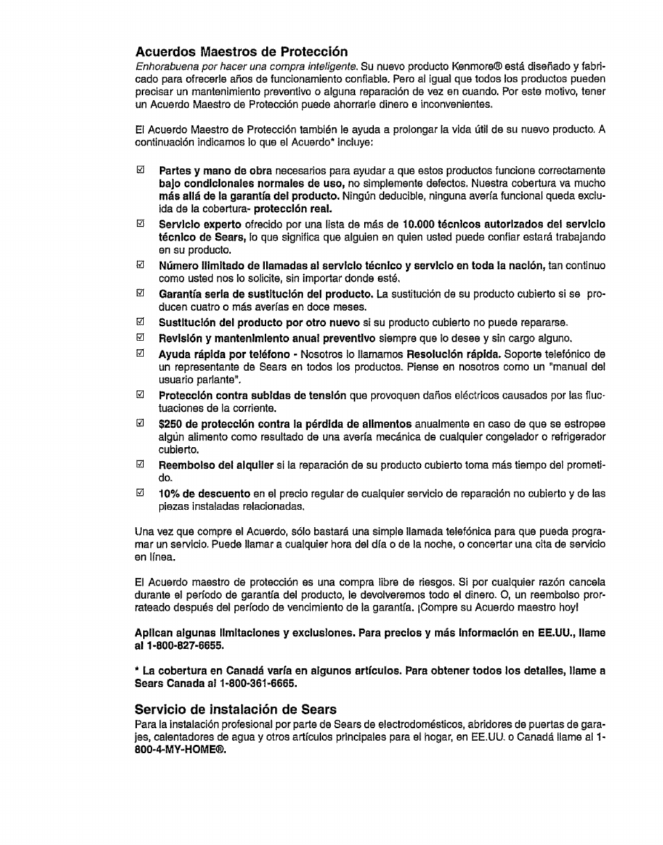 Servicio dí6 instoilscion do sooirs | Kenmore 116.28014 User Manual | Page 47 / 48