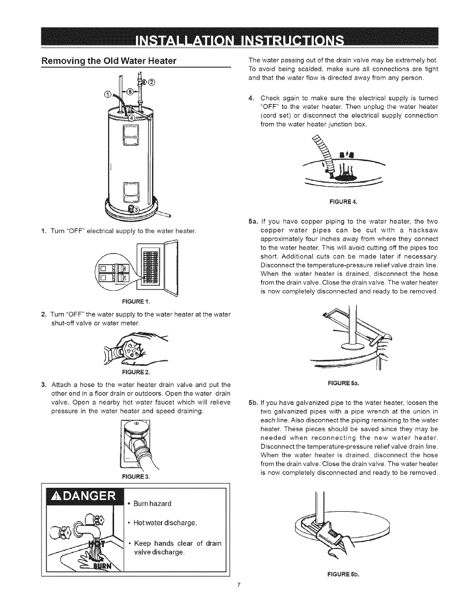 Removing the old water heater | Kenmore I 53.329462 40 GALLON User Manual | Page 7 / 32