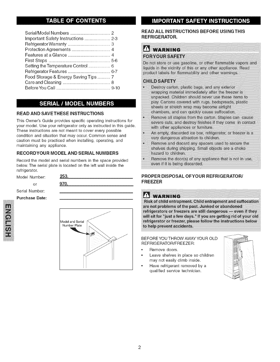 Kenmore 25344723104 User Manual | Page 2 / 10