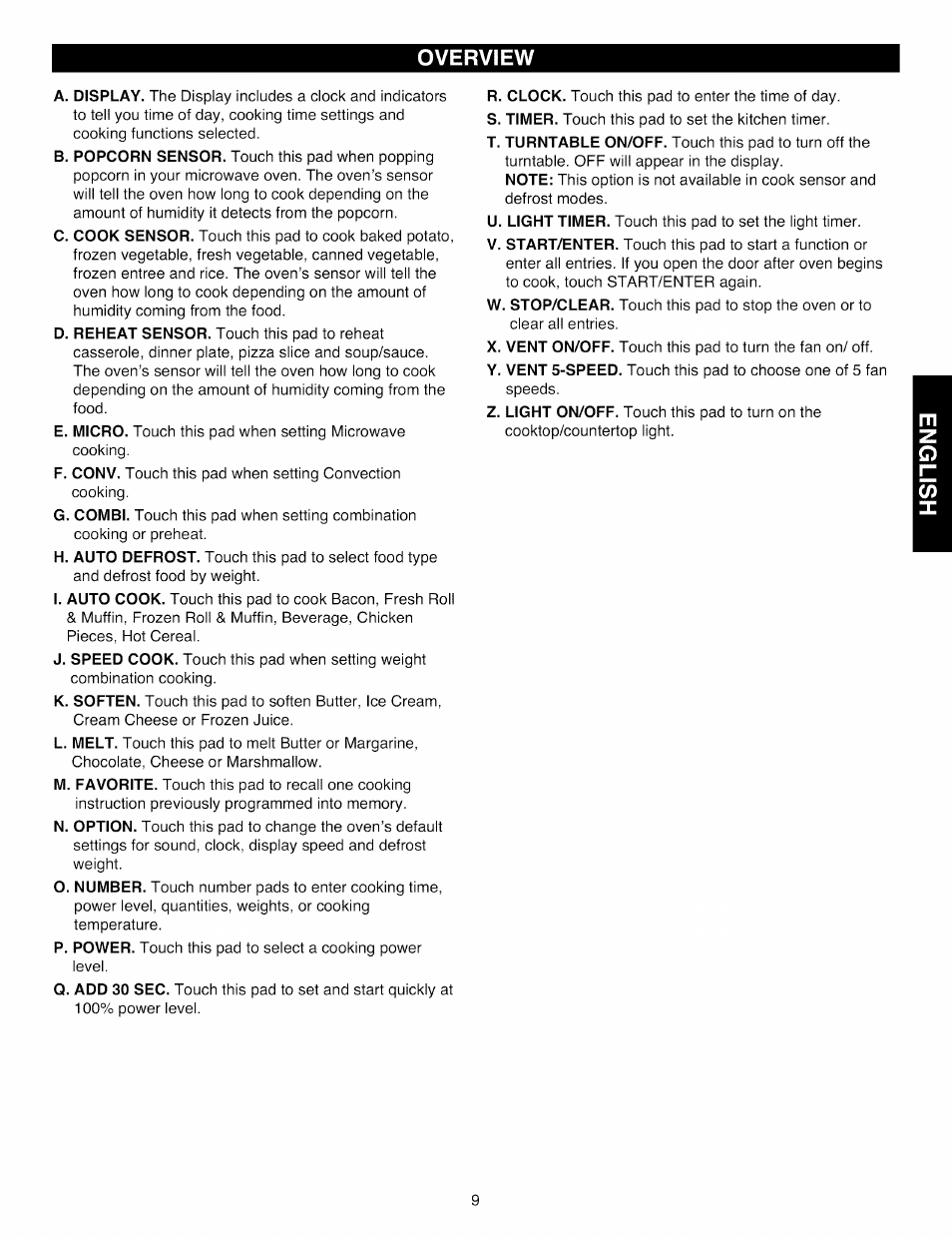 Overview | Kenmore Elite 721.88519 User Manual | Page 9 / 46
