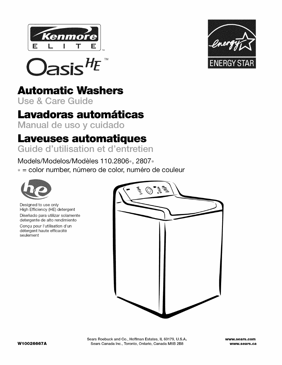 Kenmore OASIS 110.2807 User Manual | 76 pages