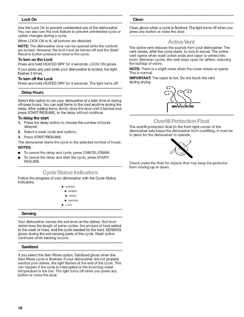 Cpile status iridicators | Kenmore 665.1703 User Manual | Page 16 / 64