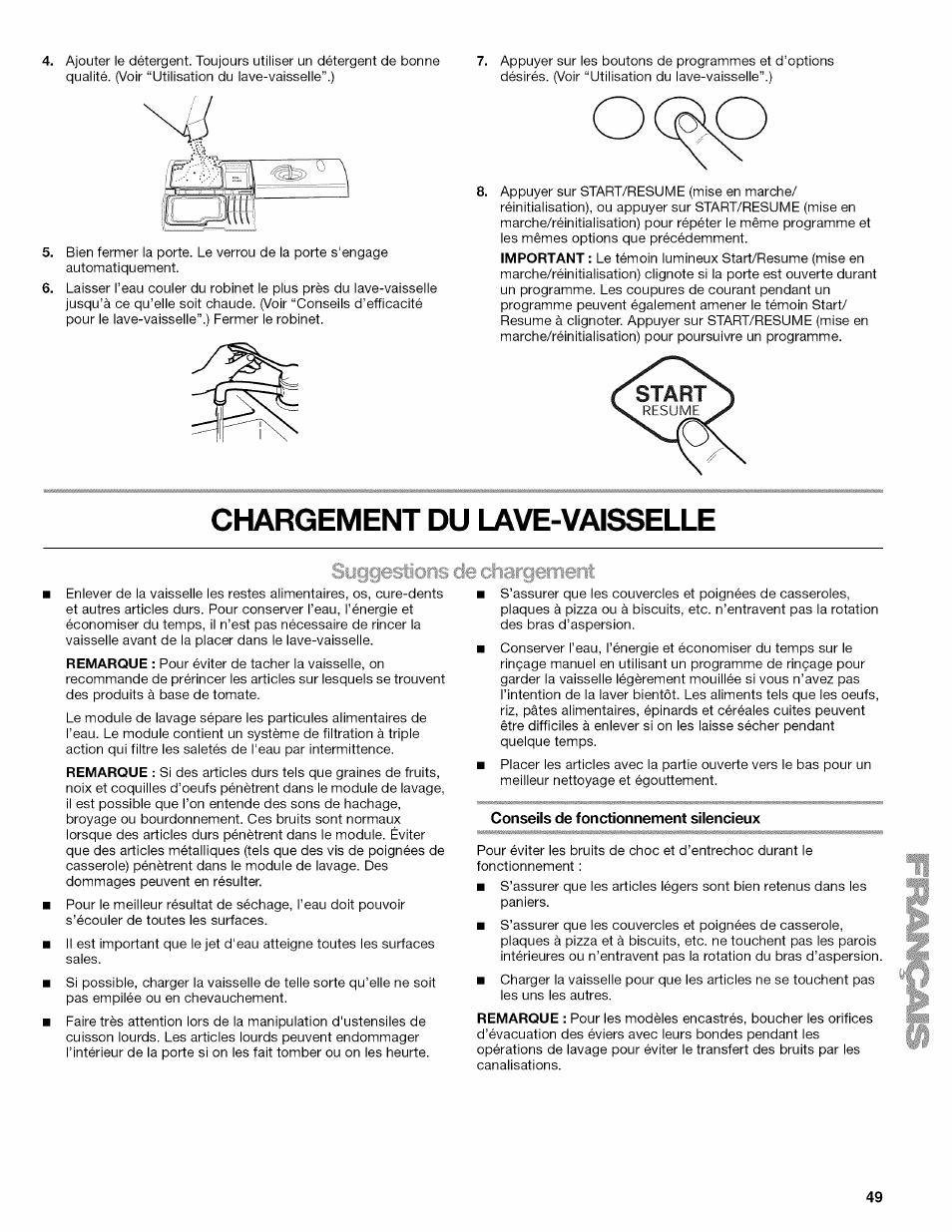 Chargement du lave-vaisselle | Kenmore 665.1703 User Manual | Page 49 / 64