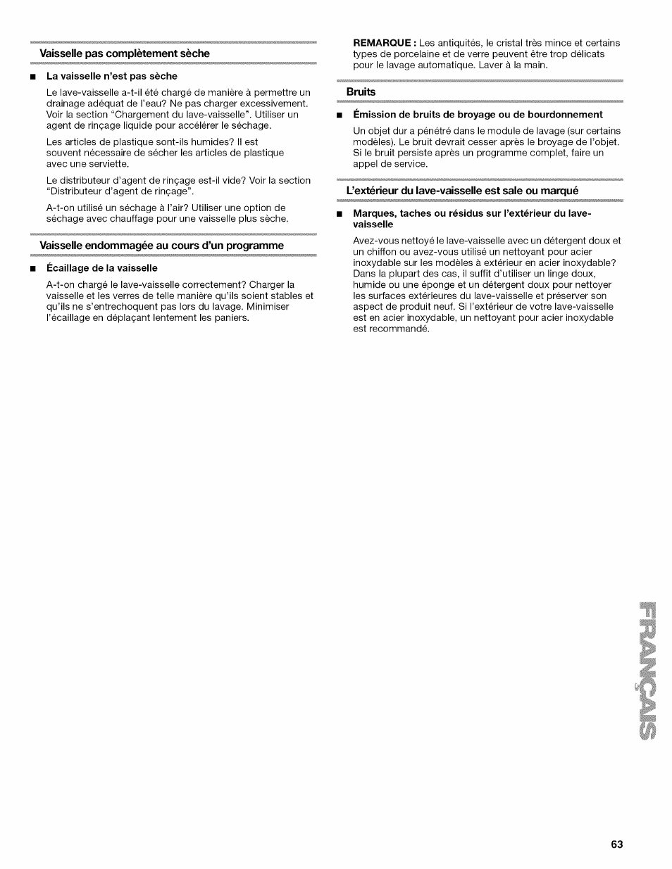 Kenmore 665.1703 User Manual | Page 63 / 64