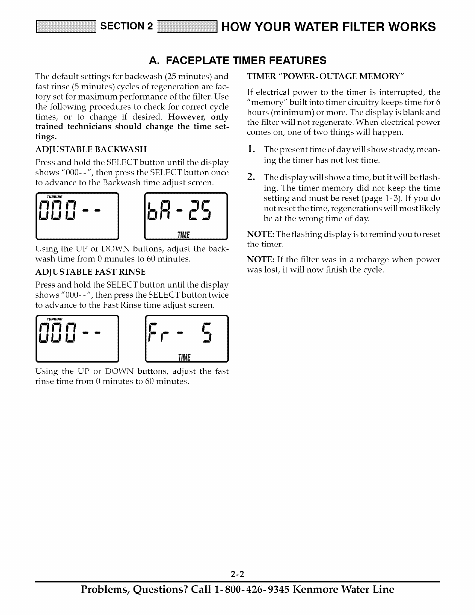 A. faceplate timer features, C ___ r r j ш, И li ij lo - jc lm 1 | Kenmore 625.348235 User Manual | Page 10 / 28