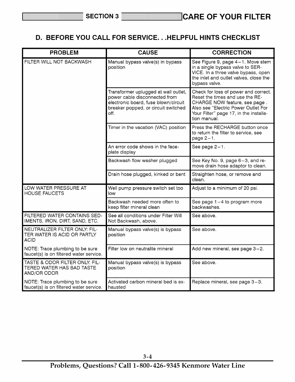 Care of your filter | Kenmore 625.348235 User Manual | Page 16 / 28