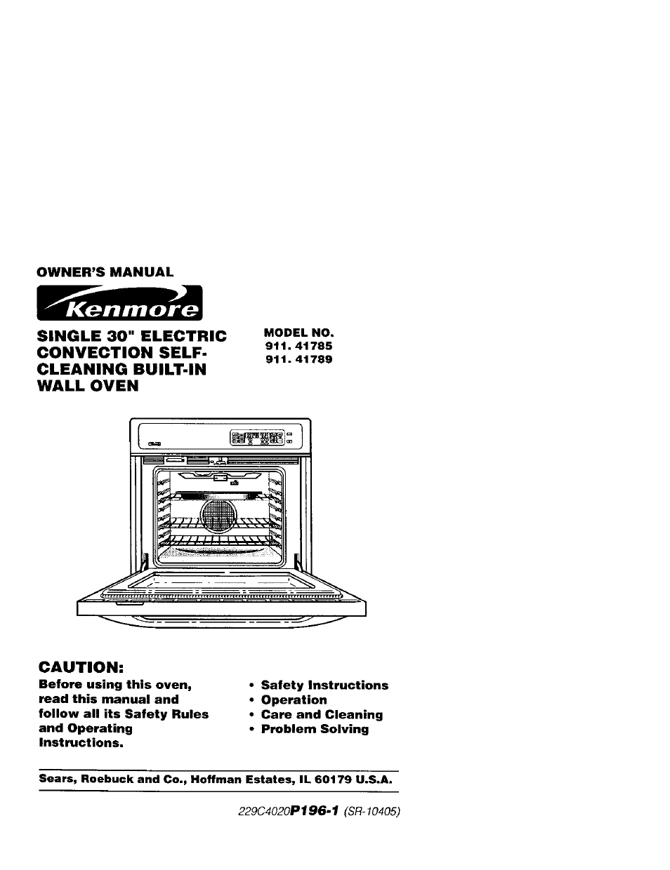 Kenmore 911.41789 User Manual | 28 pages