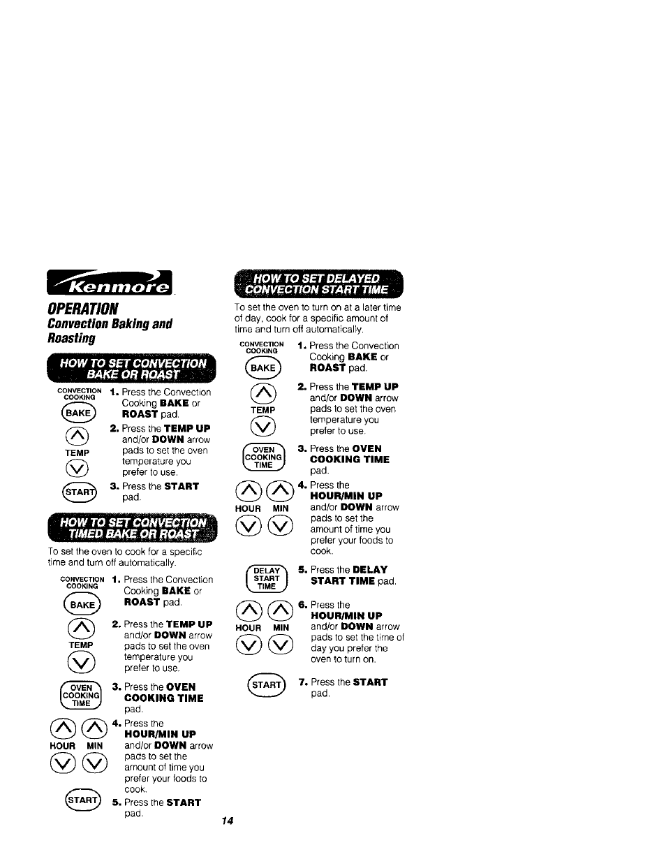 Operation, Convection baking and roasting, V)(v) | Kenmore 911.41789 User Manual | Page 14 / 28