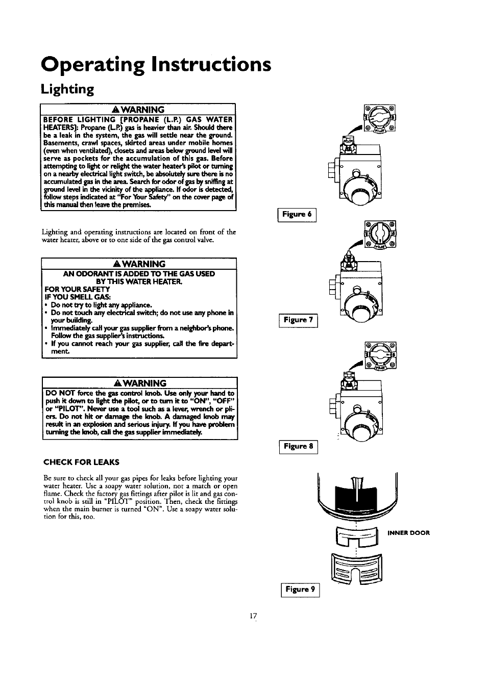 Operating instructions, Lighting, Awarning | Kenmore ECONOMIZER 153.332418 User Manual | Page 17 / 28