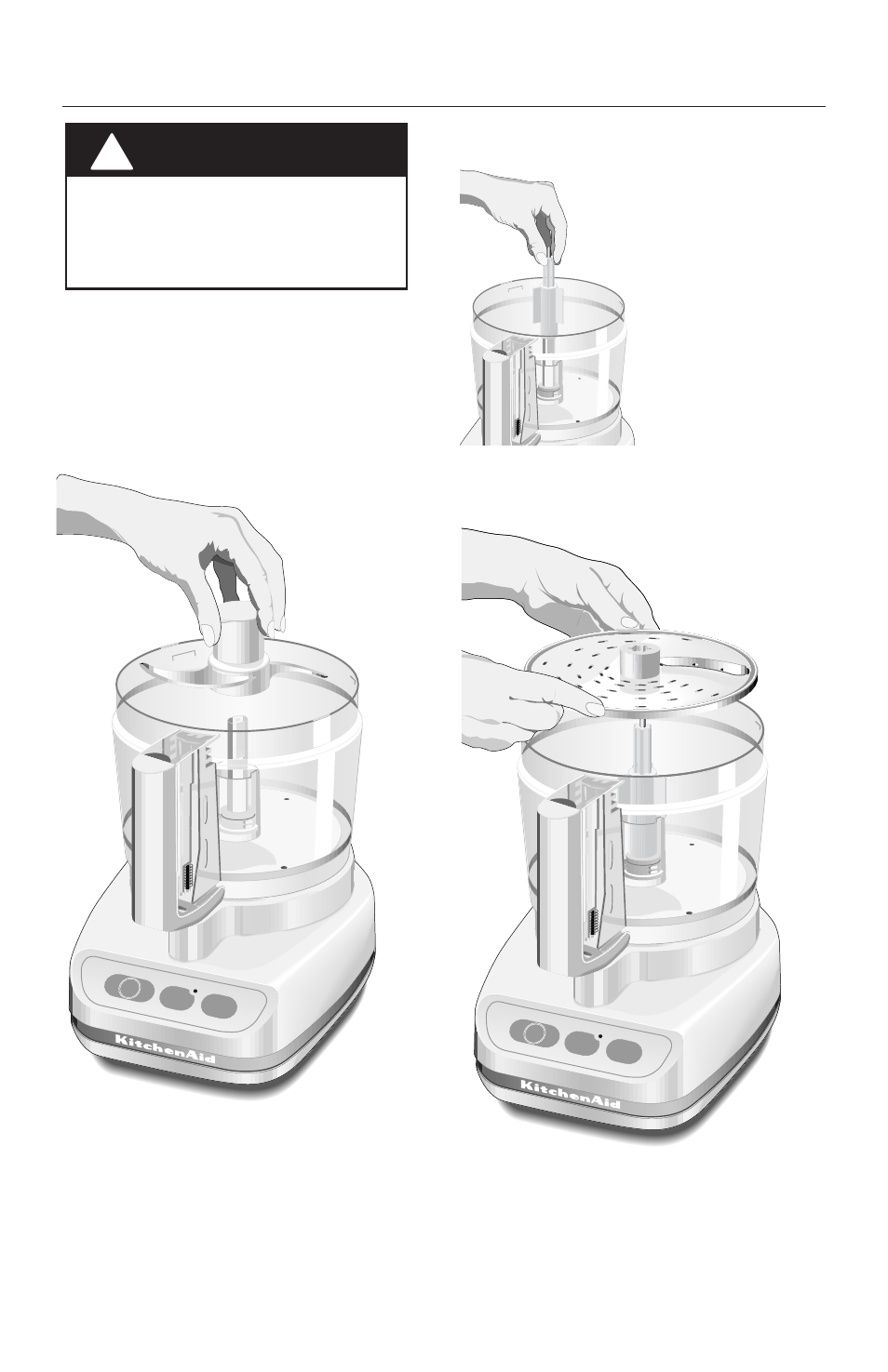 Warning, Assembling your food processor | Kenmore KFPM650 User Manual | Page 11 / 80