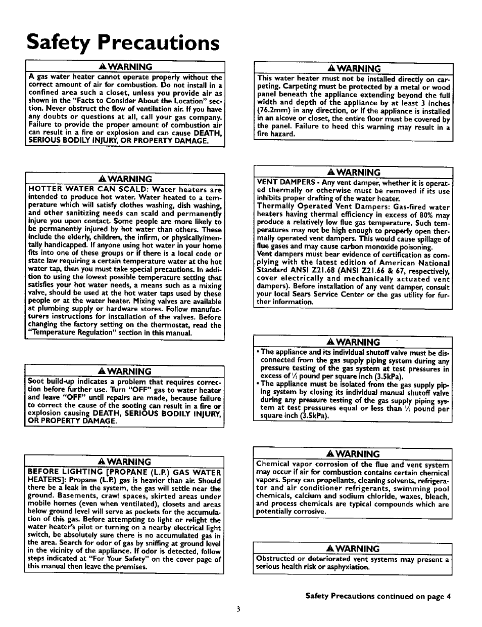 Safety, A warning, Awarning | Kenmore 153.330752 User Manual | Page 3 / 28