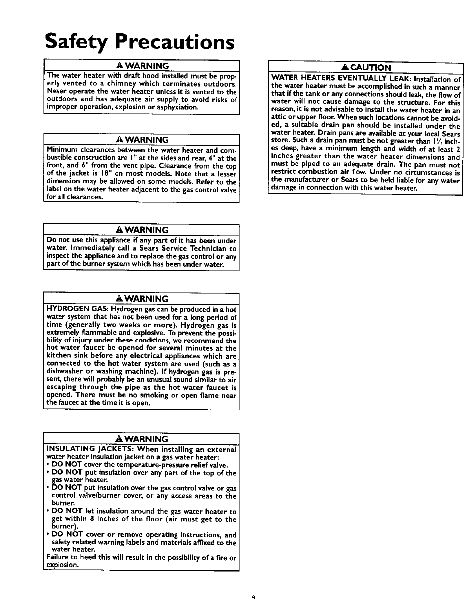 Safety, Awarning, A caution | Awarnfng | Kenmore 153.330752 User Manual | Page 4 / 28