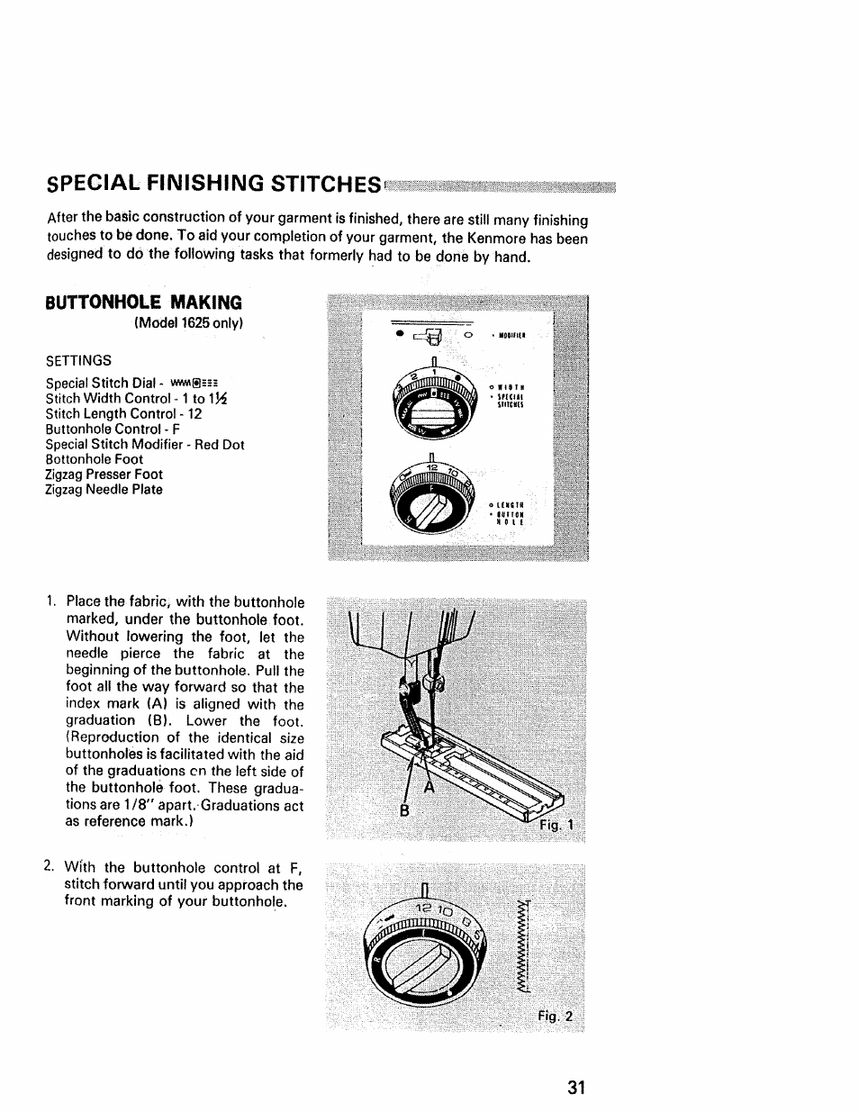 Special finishing stitches | Kenmore 1430 User Manual | Page 32 / 50