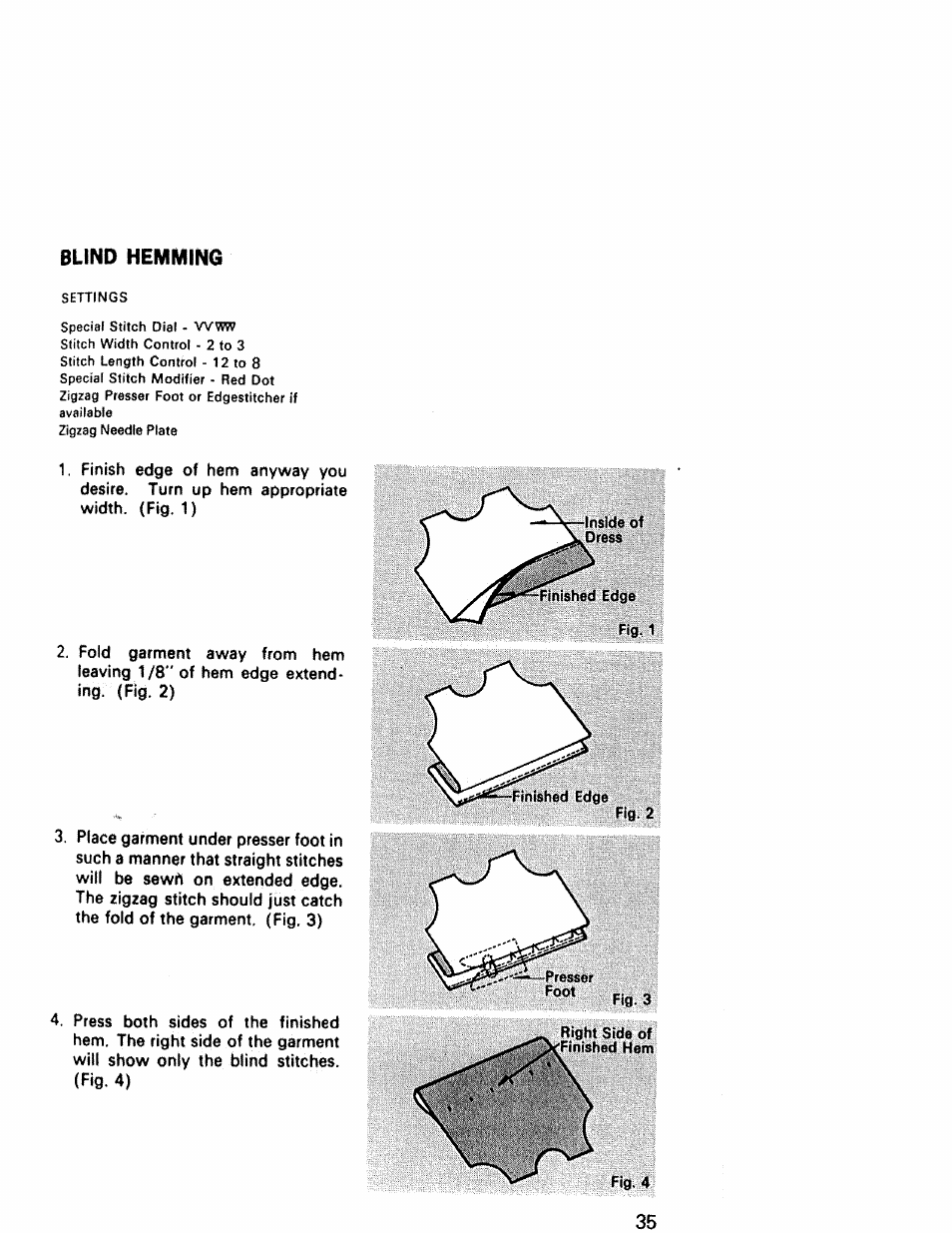 Blind hemming | Kenmore 1430 User Manual | Page 36 / 50