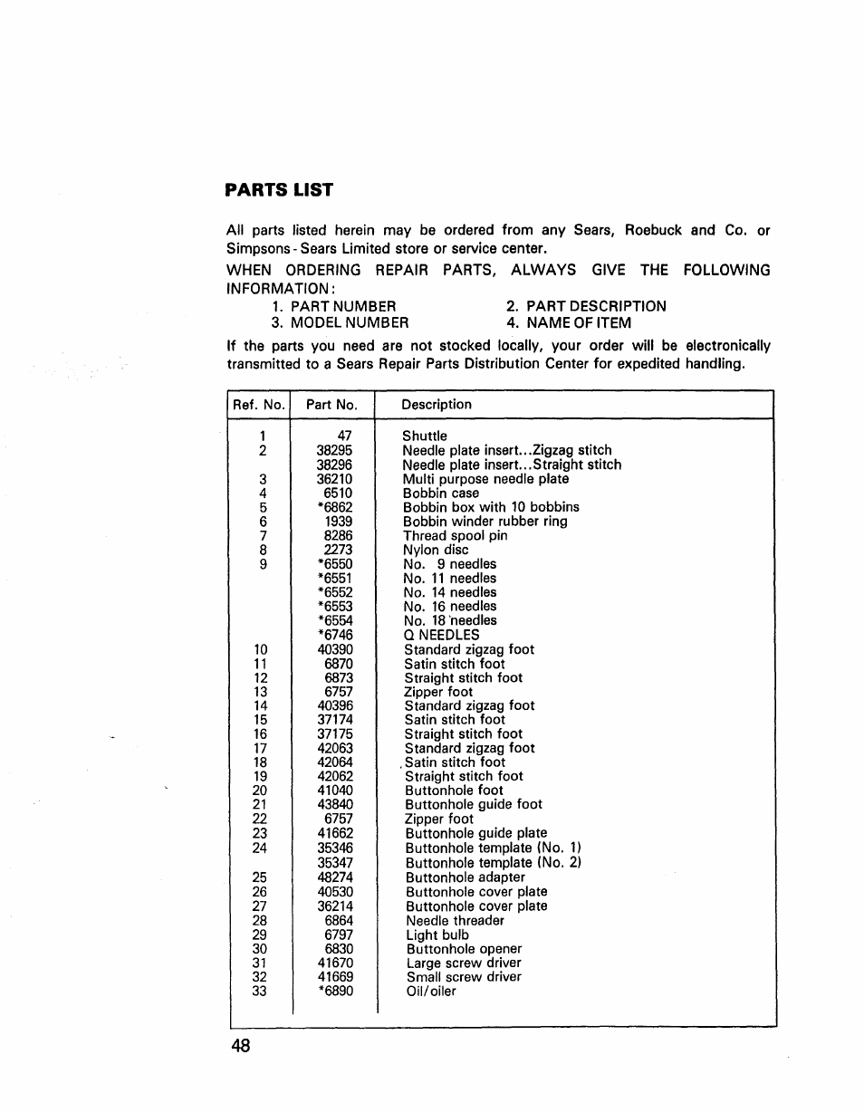 Kenmore 1430 User Manual | Page 49 / 50