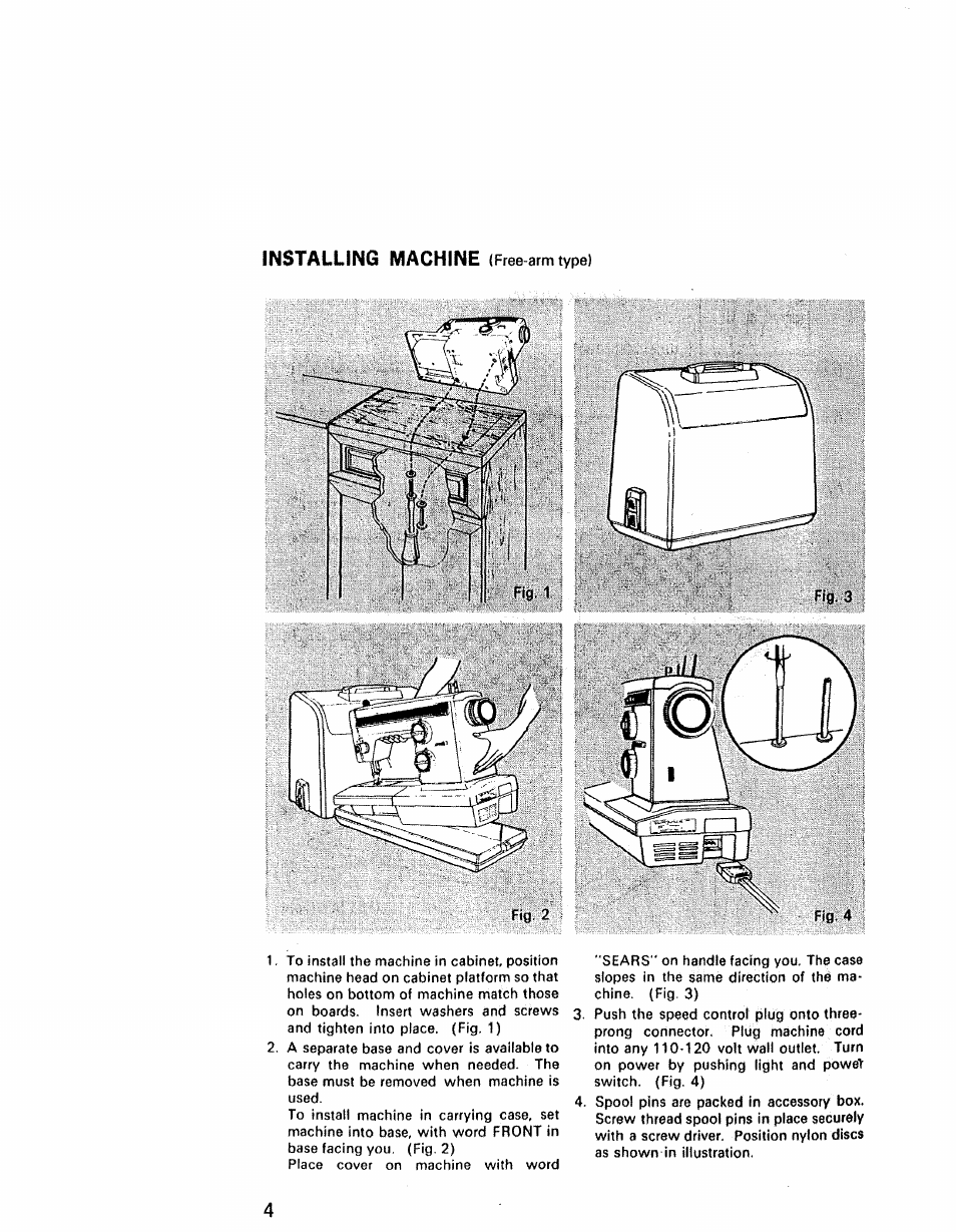 Installing machine | Kenmore 1430 User Manual | Page 5 / 50