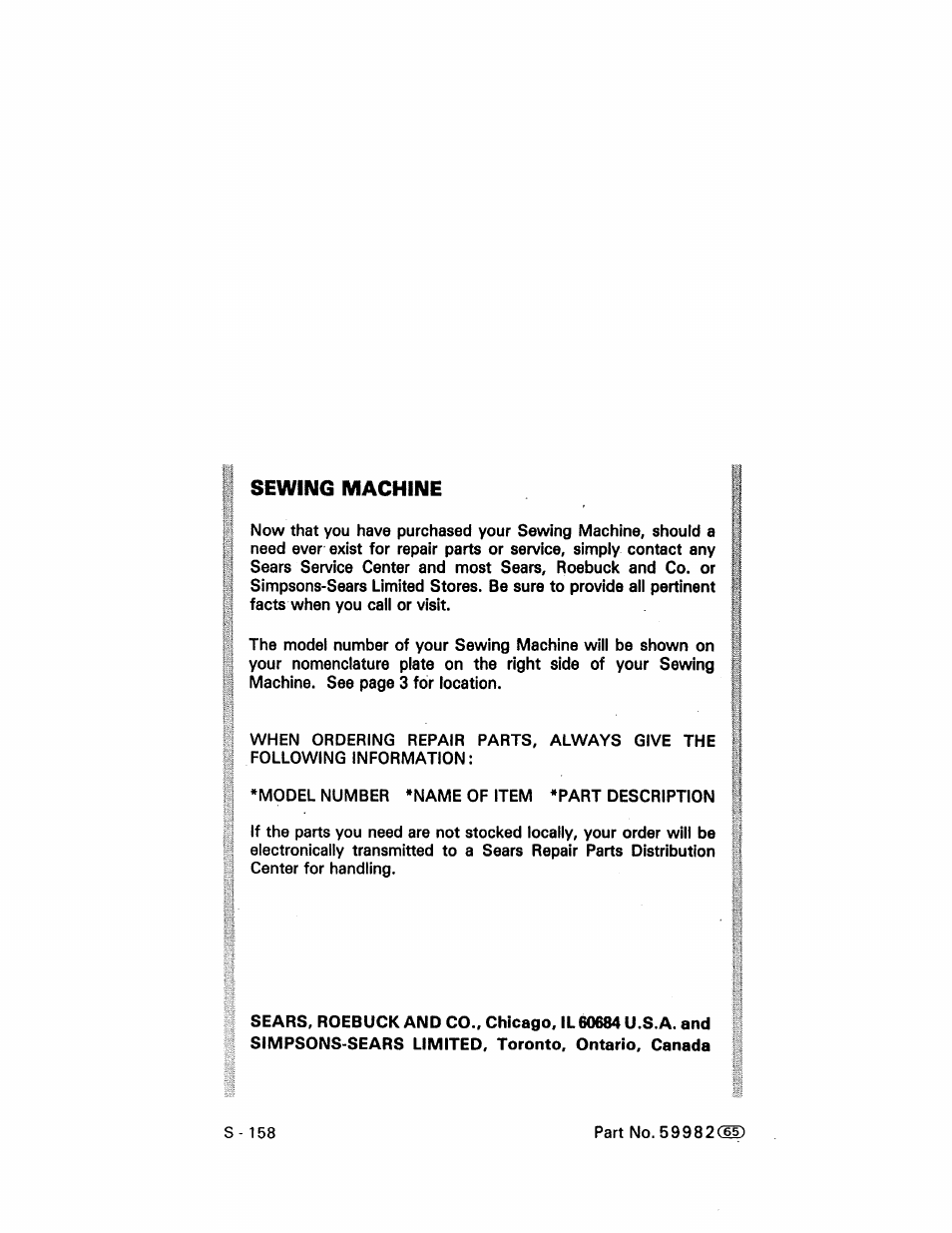 Kenmore 1430 User Manual | Page 50 / 50