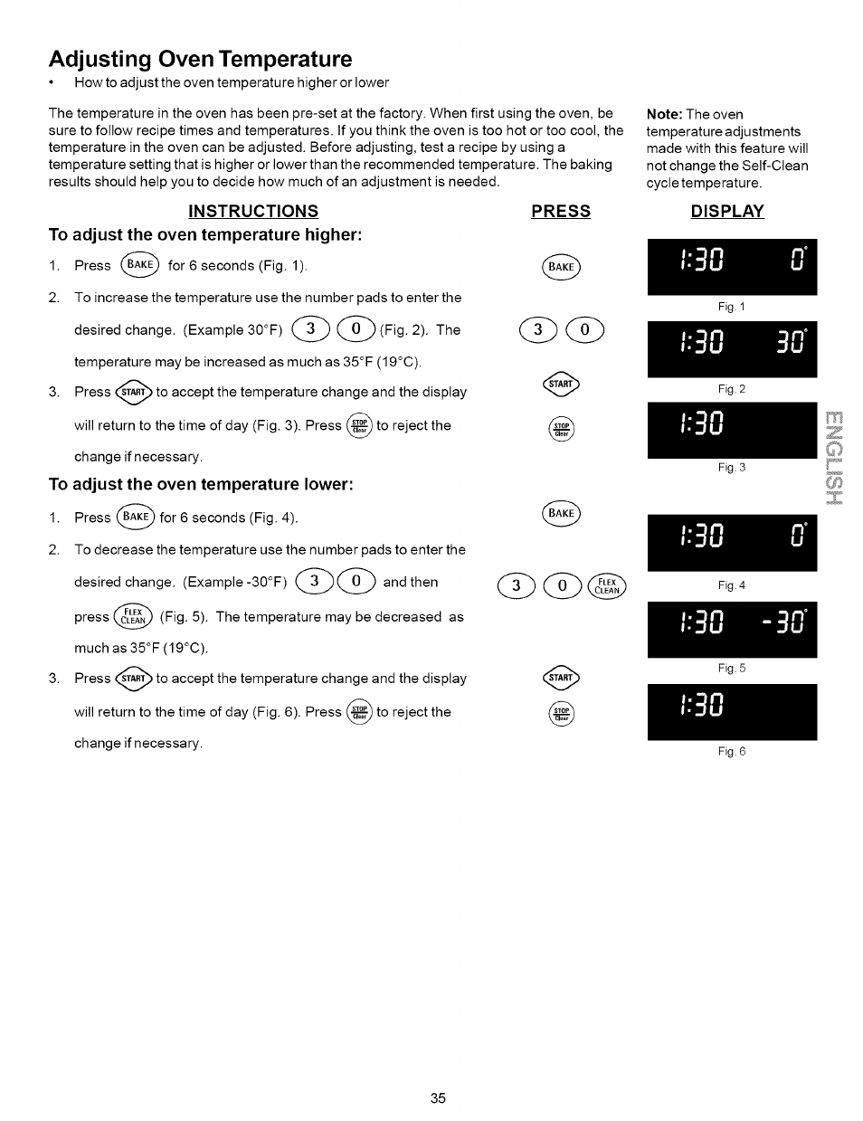 Adjusting oven temperature, Instructions, To adjust the oven temperature higher | To adjust the oven temperature lower, Ci)cd, Cd® ■ on 3n | Kenmore 790.7937 User Manual | Page 35 / 44