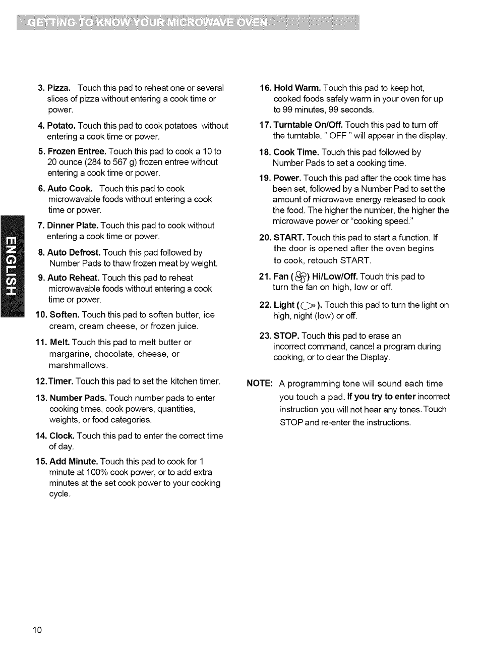 Kenmore MICROWAVE HOOD COMBINATION 721.80034 User Manual | Page 10 / 33