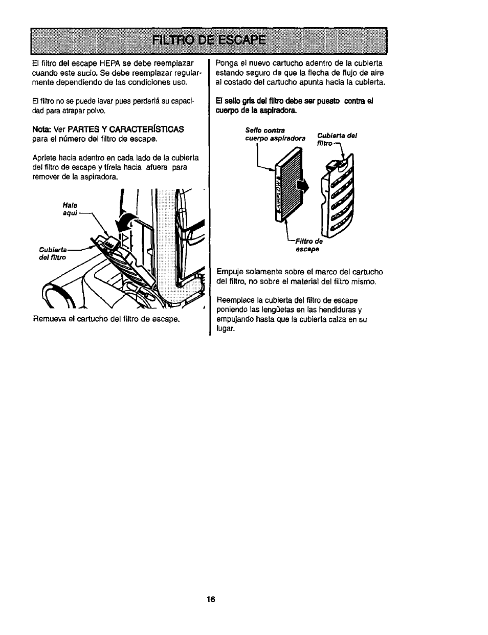 Kenmore ASPIRADORA 116.35913 User Manual | Page 36 / 40