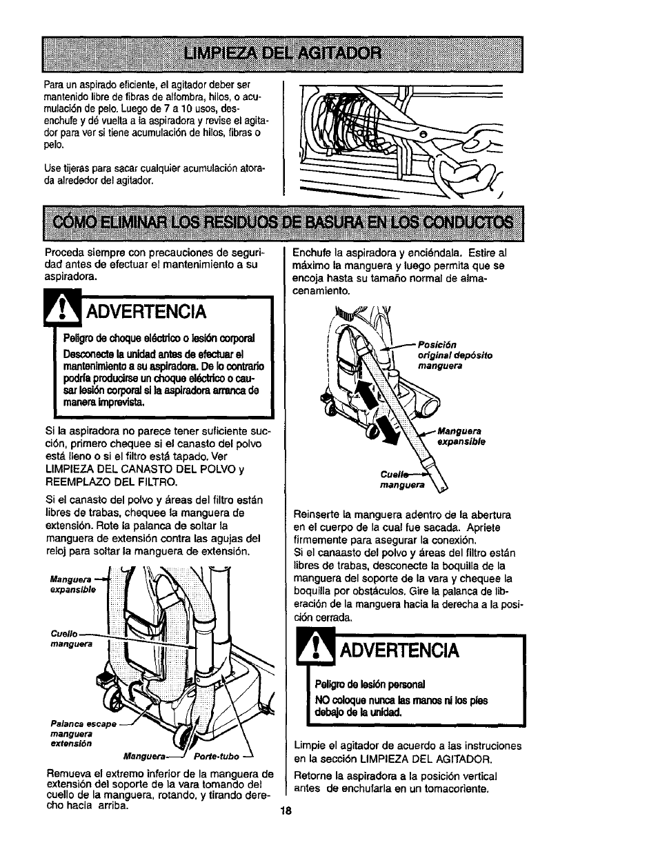 Advertencia | Kenmore ASPIRADORA 116.35913 User Manual | Page 38 / 40