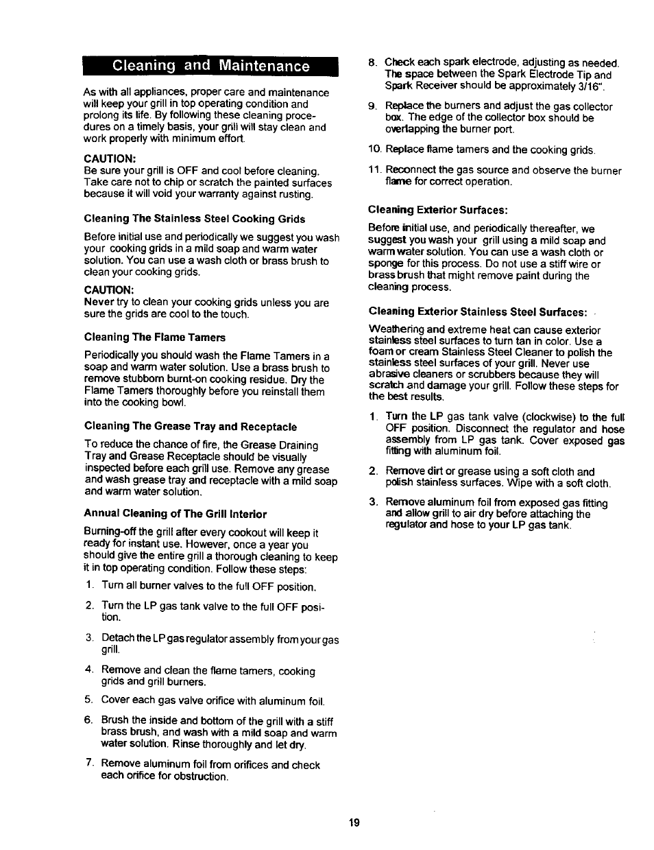 Cleaning and maintenance | Kenmore 141.168600 User Manual | Page 19 / 34