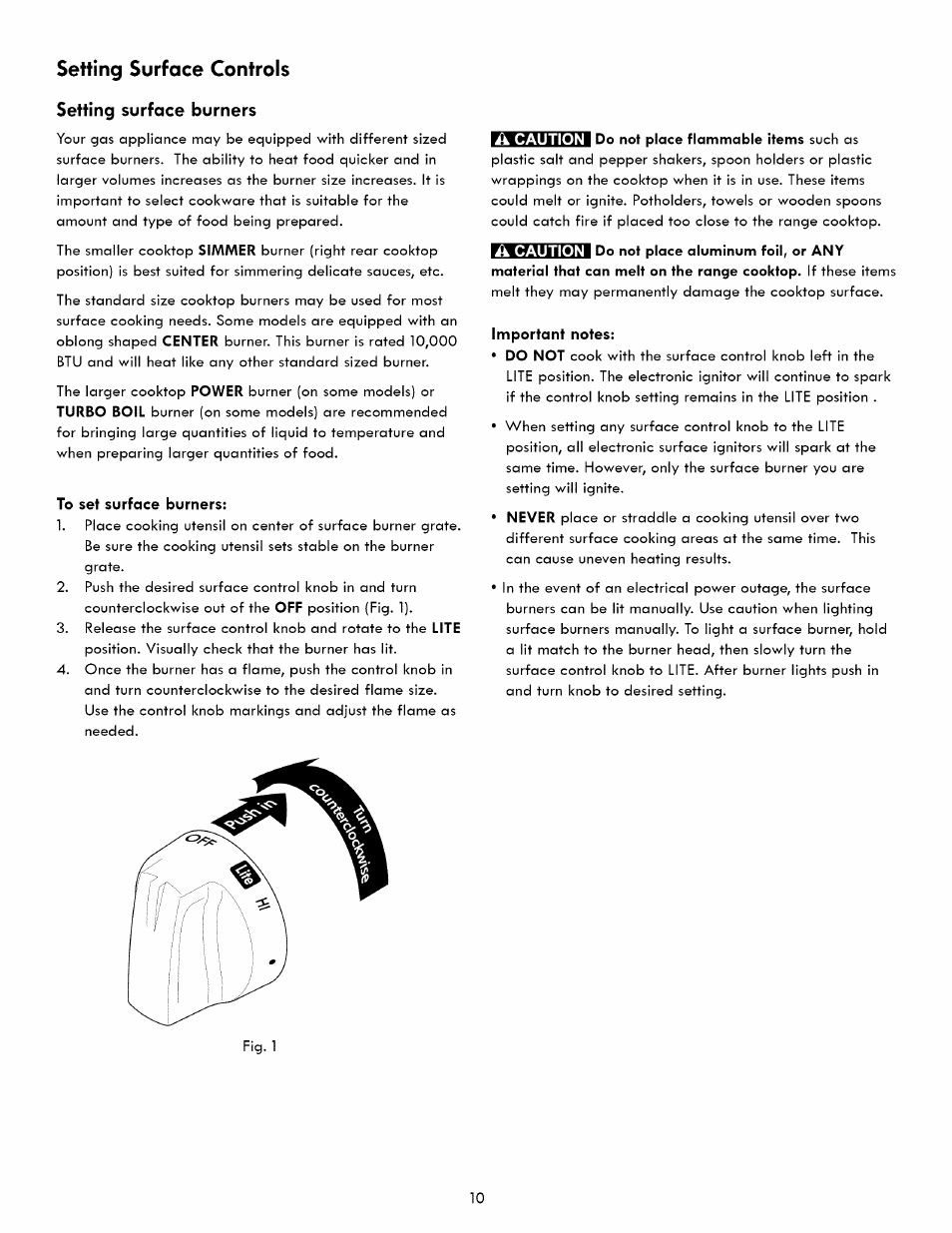 Setting surface controls | Kenmore ELITE 790. 7830 User Manual | Page 10 / 42
