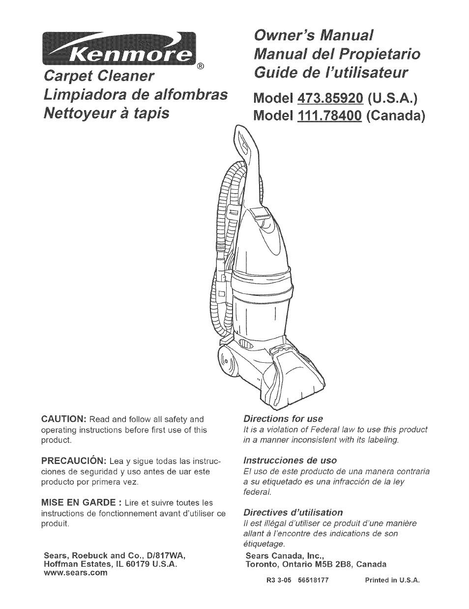 Kenmore 473.8592 User Manual | 32 pages