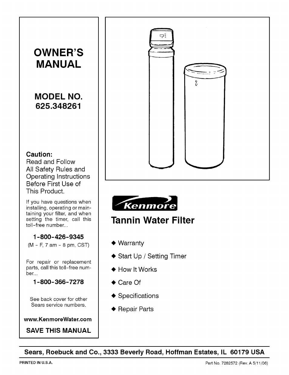 Kenmore TANNIN 625.348261 User Manual | 32 pages