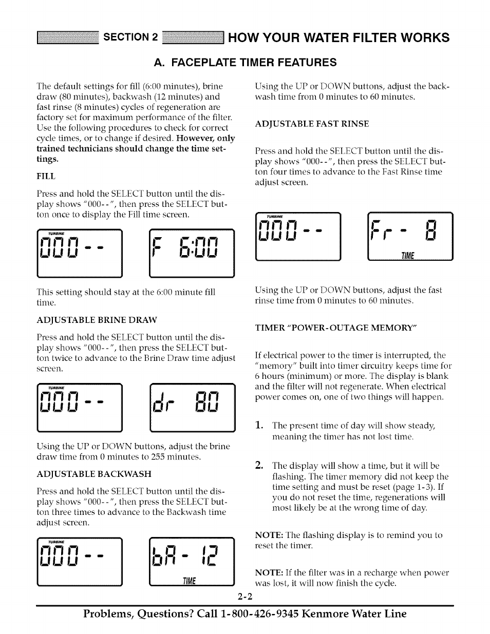 A. faceplate timer features, П п п, Лл л | Tfiff, How your water filter works | Kenmore TANNIN 625.348261 User Manual | Page 10 / 32