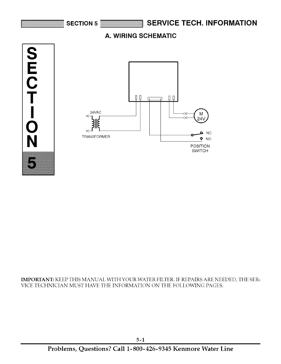 A. wiring schematic, Wiring schematic -1, Service tech. information | Kenmore TANNIN 625.348261 User Manual | Page 19 / 32