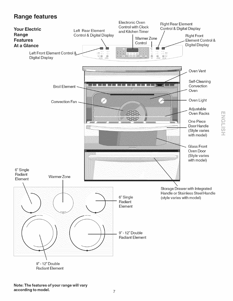 Range features | Kenmore 790.4101 User Manual | Page 7 / 44