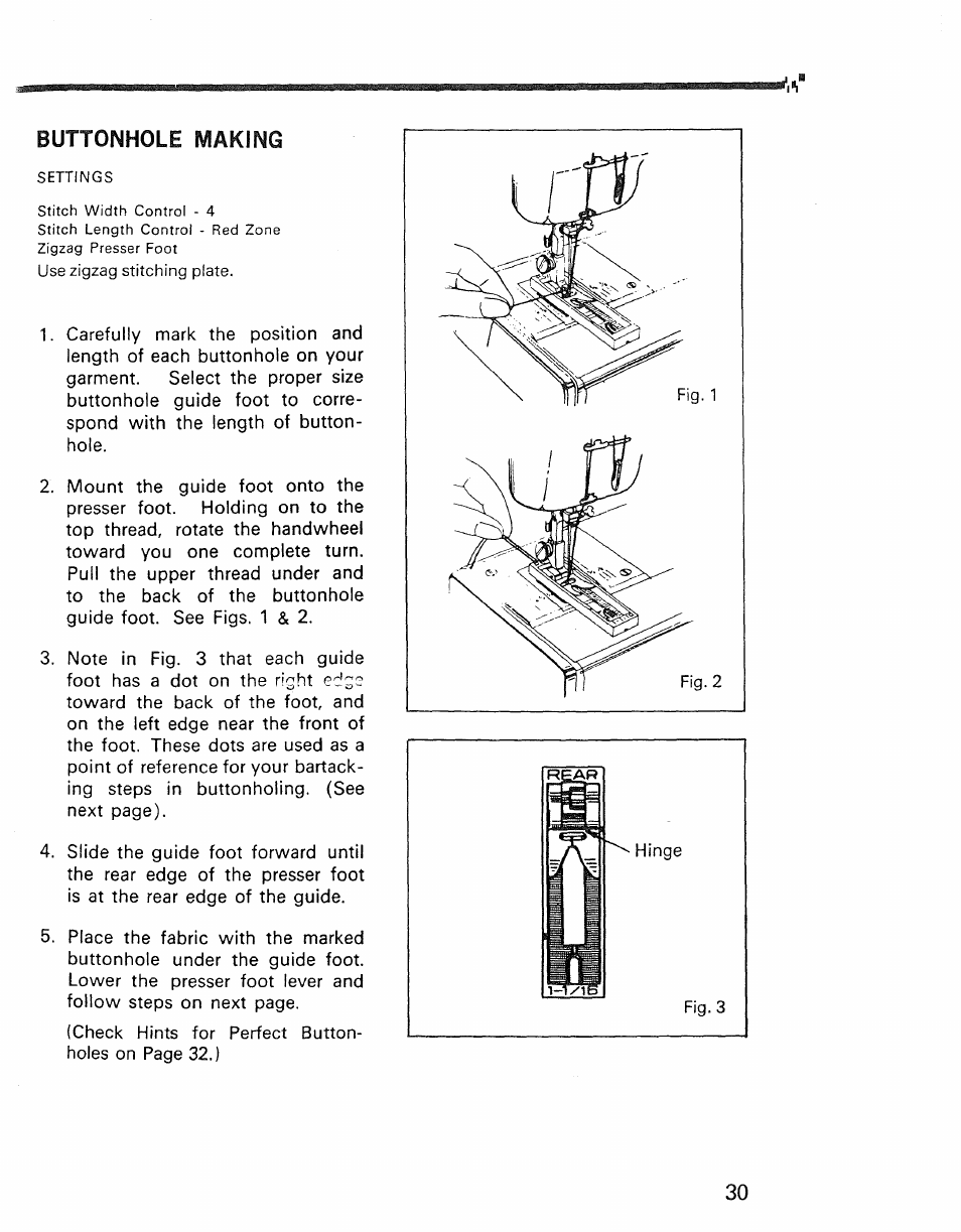 Buttonhole making | Kenmore 1030 User Manual | Page 31 / 46