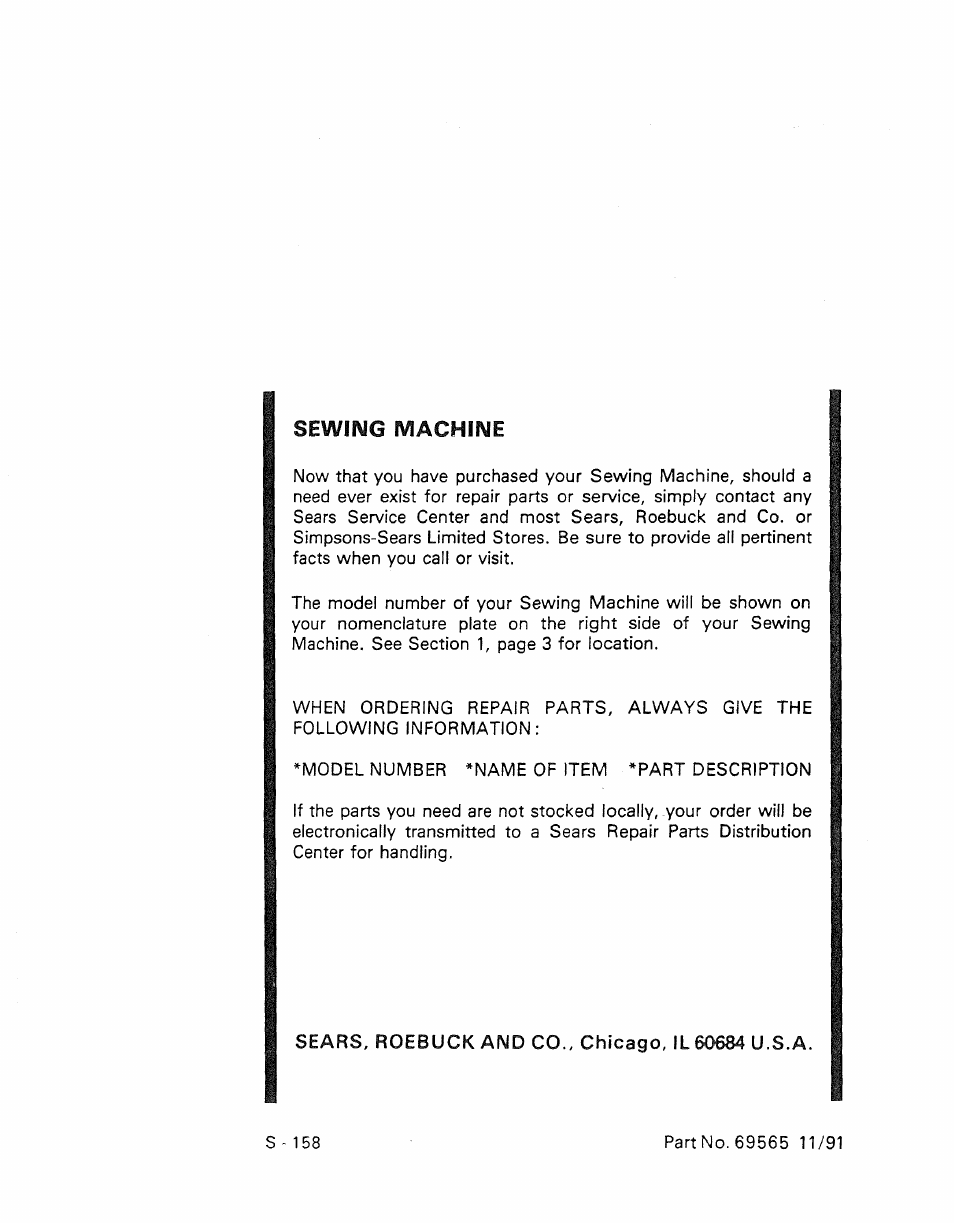 Sewing machine | Kenmore 1030 User Manual | Page 46 / 46