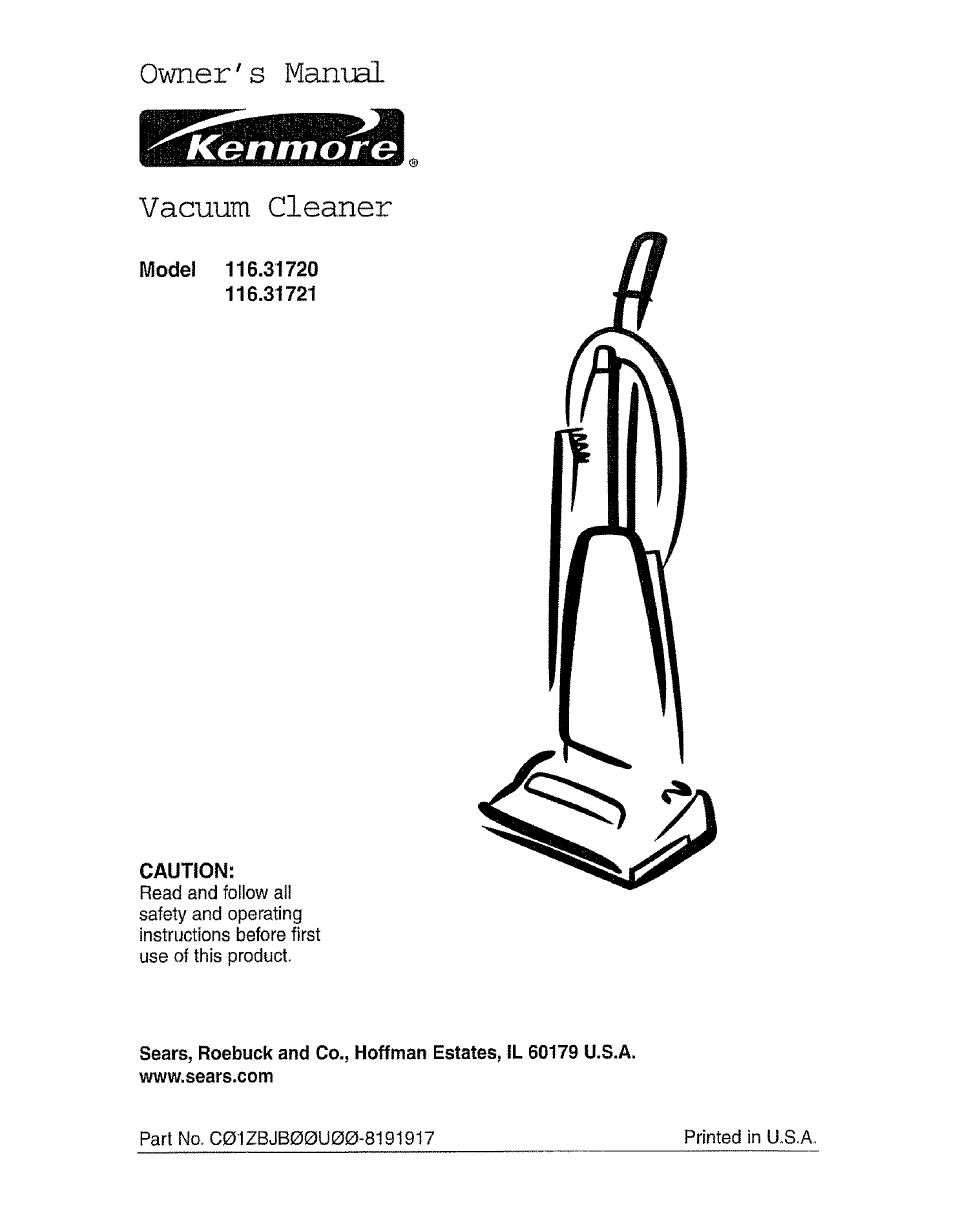 Kenmore 116.3172 User Manual | 22 pages