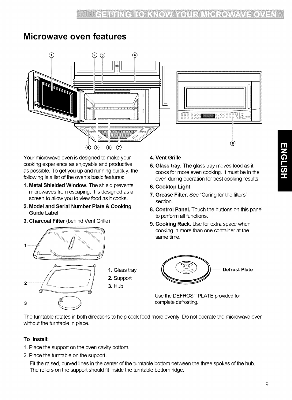 Microwave oven features | Kenmore 721.80869 User Manual | Page 9 / 35