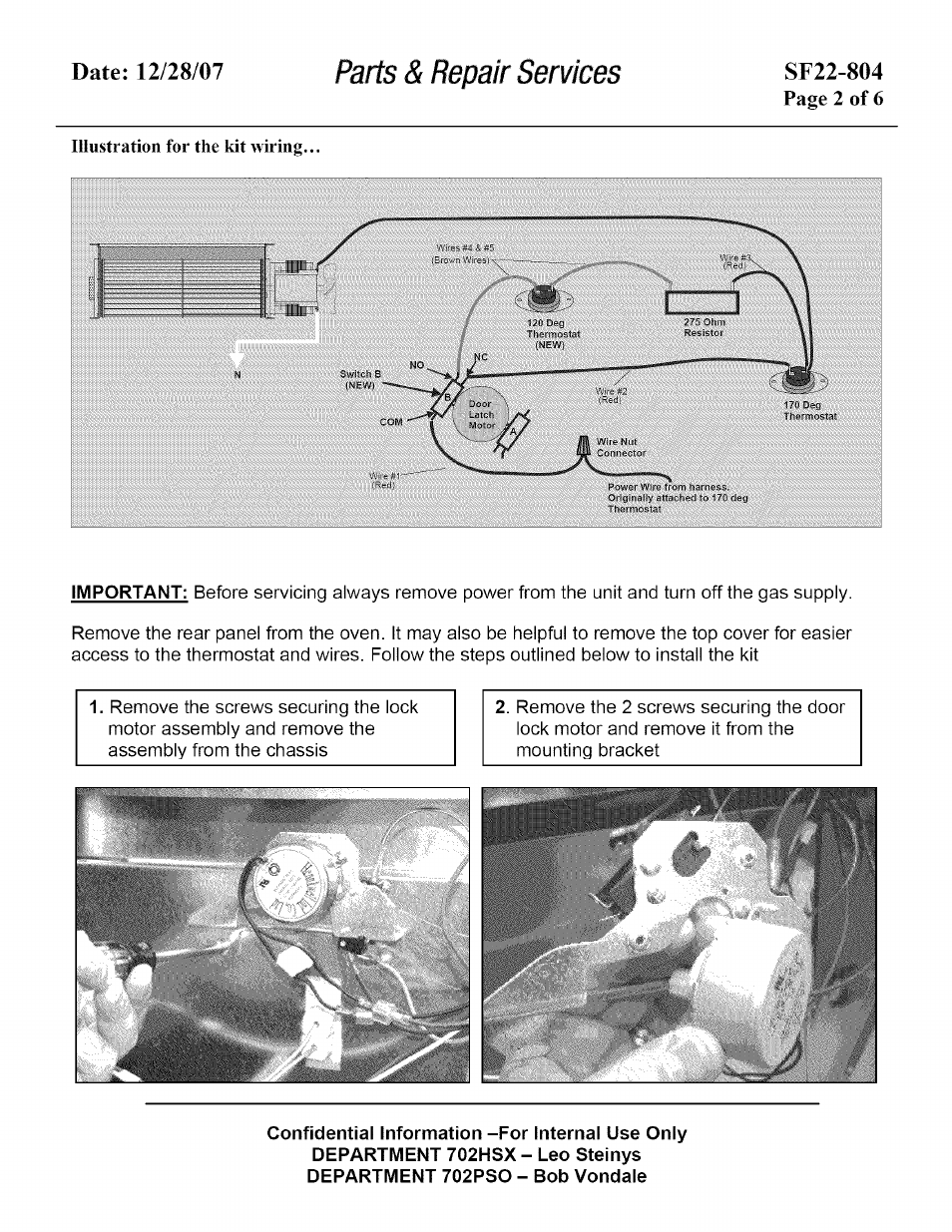 Parts & repair services | Kenmore SF22-804 User Manual | Page 2 / 6