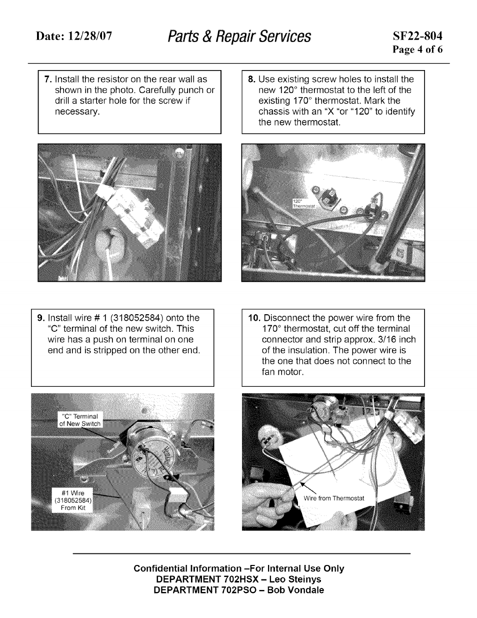 Parts & repair services | Kenmore SF22-804 User Manual | Page 4 / 6