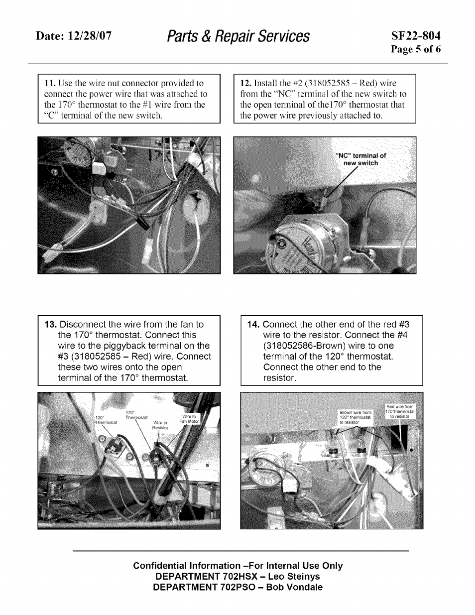 Parts & repair services, Pfillell | Kenmore SF22-804 User Manual | Page 5 / 6