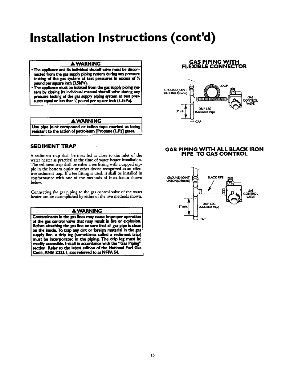 Installation instructions (cont’d) | Kenmore 153.337213 User Manual | Page 15 / 36