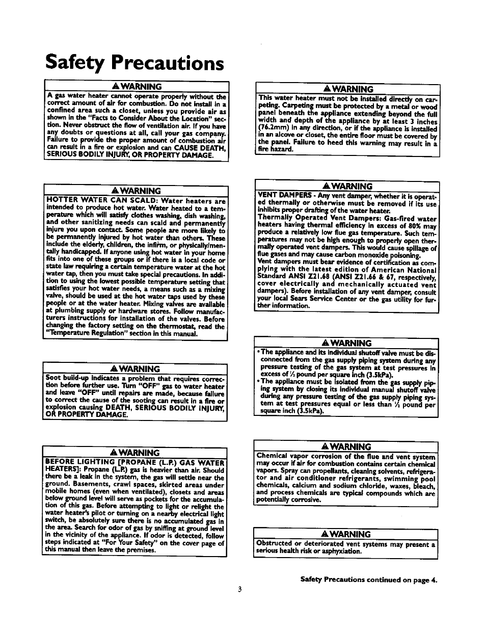 Safety precautions | Kenmore 153.337213 User Manual | Page 3 / 36