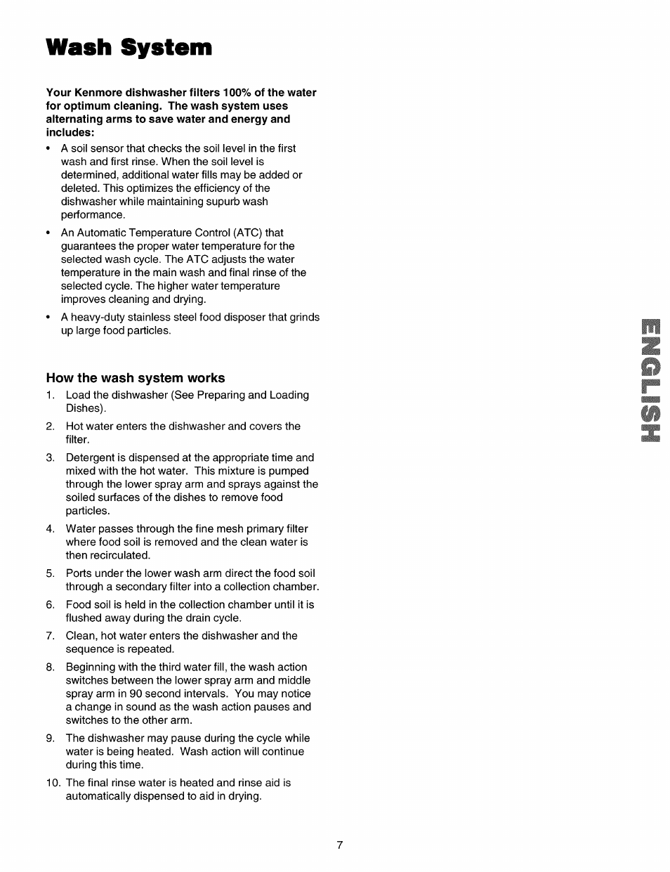 Wash system, How the wash system works | Kenmore 587.15072 User Manual | Page 7 / 21