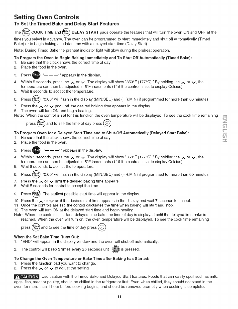 Setting oven controls | Kenmore 790.4778 User Manual | Page 11 / 26