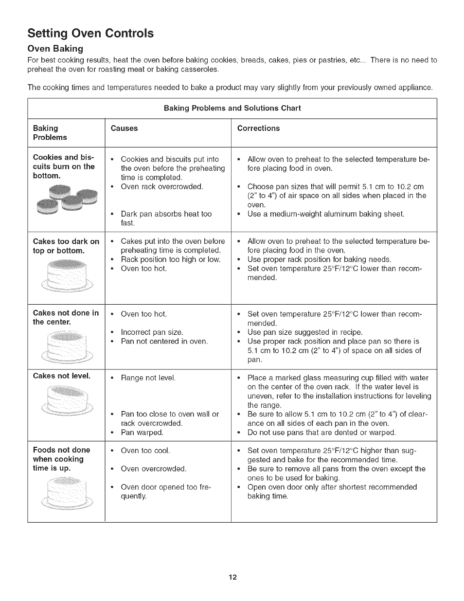 Oven baking, Setting oven controls | Kenmore 790.4778 User Manual | Page 12 / 26