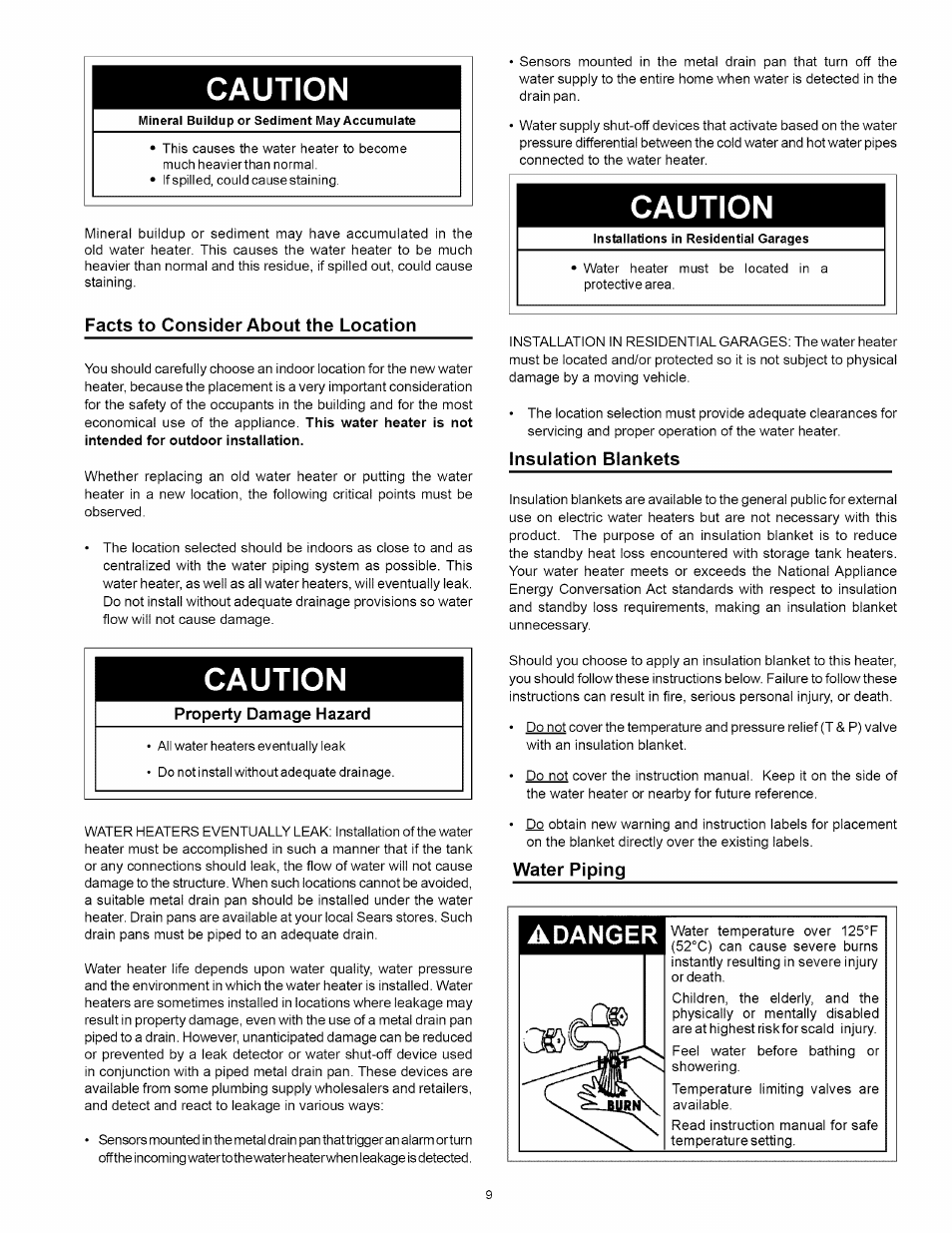 Caution, Adanger | Kenmore 153.31242 User Manual | Page 9 / 24