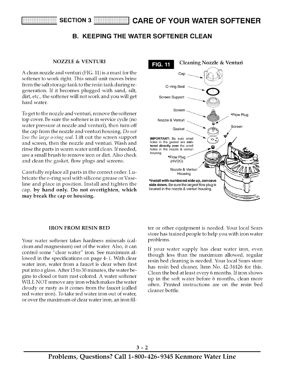 B. keeping the water softener clean, Keeping the water softener clean -2, Care of your water softener | Kenmore ULTRASOFT 625.38888 User Manual | Page 17 / 36