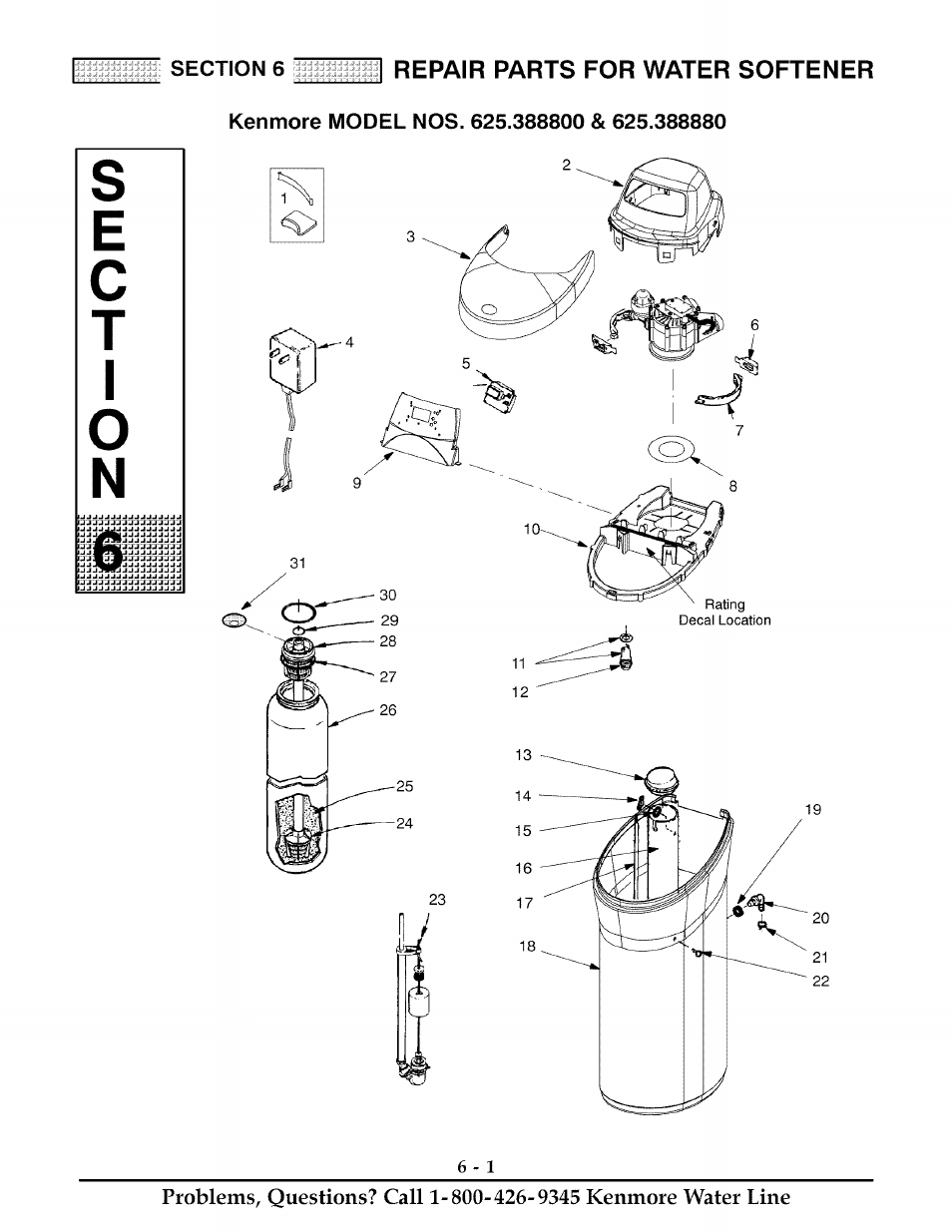 Kenmore model nos. 625.388800 & 625.388880 | Kenmore ULTRASOFT 625.38888 User Manual | Page 30 / 36