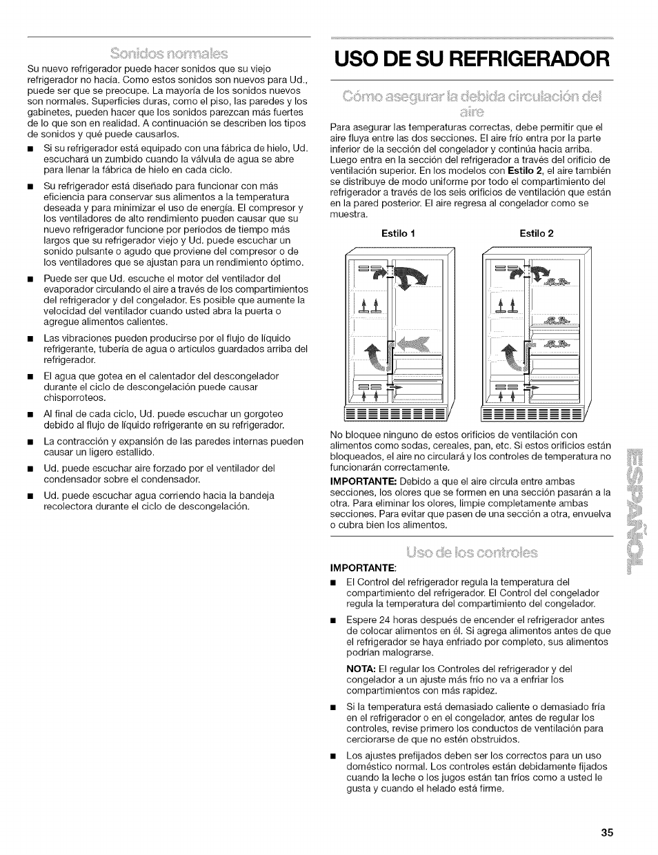 Uso de su refrigerador | Kenmore 10656713500 User Manual | Page 35 / 80
