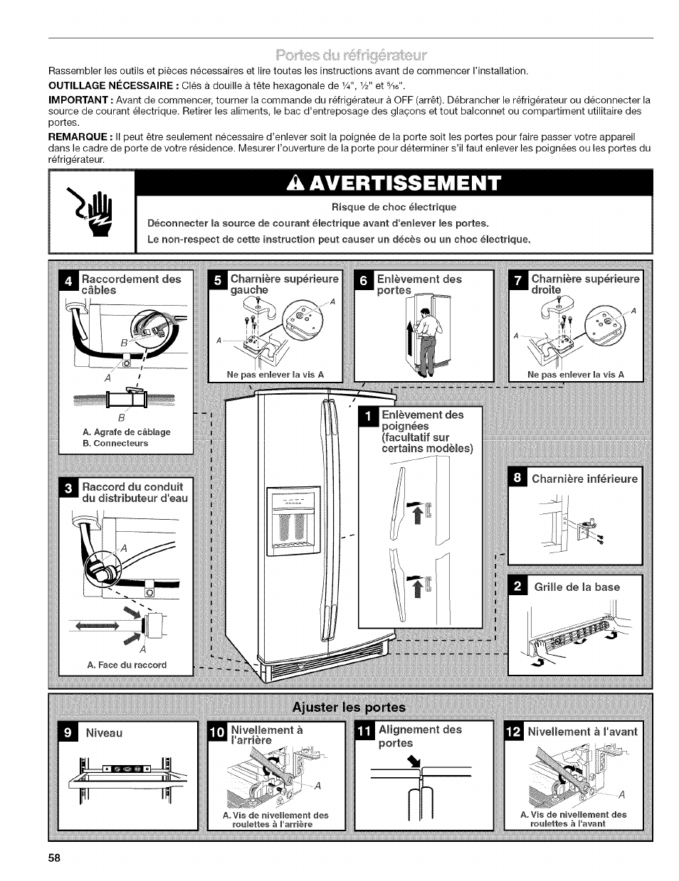 A avertissement | Kenmore 10656713500 User Manual | Page 58 / 80