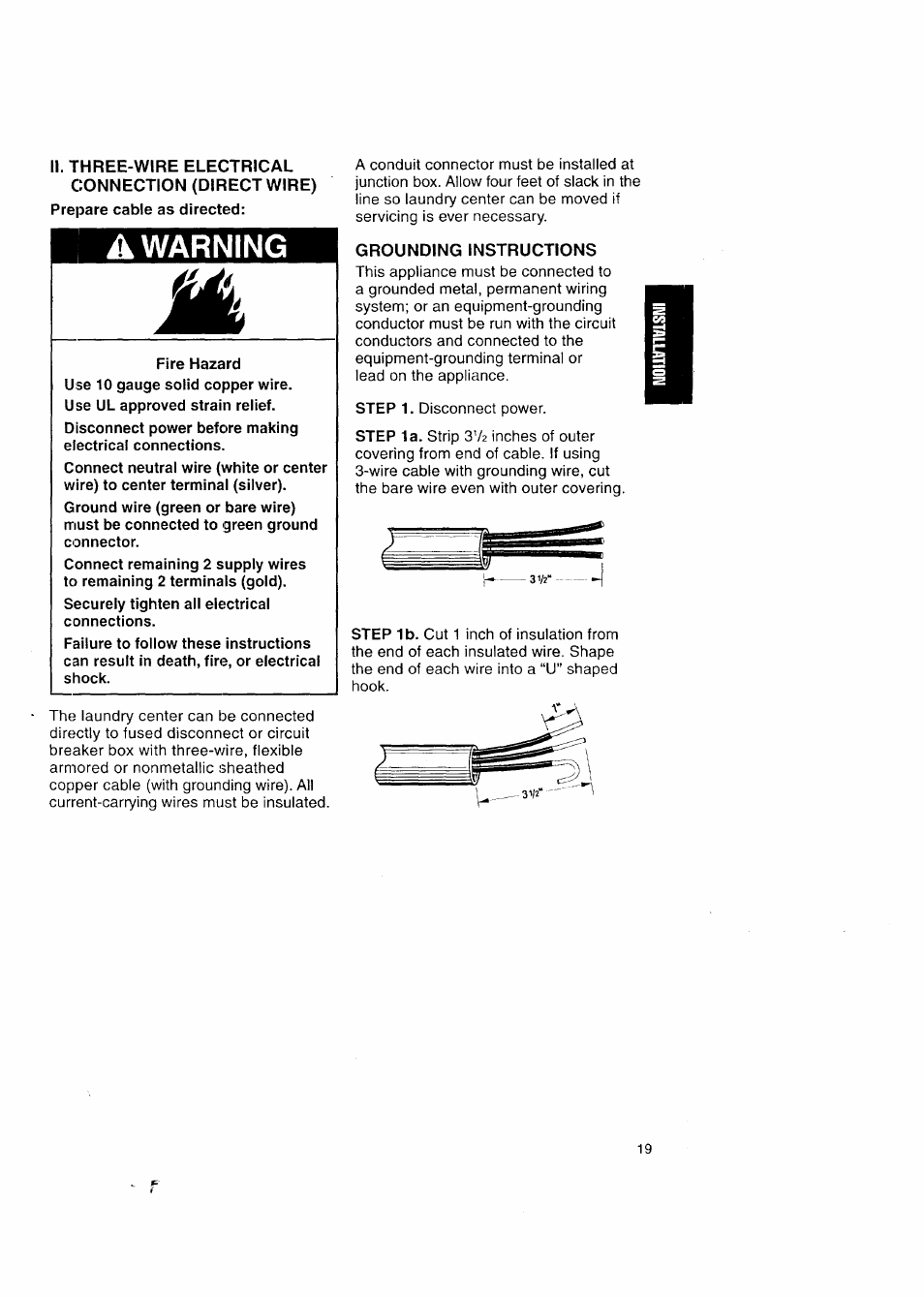 A warning | Kenmore Washer/Dryer User Manual | Page 19 / 66